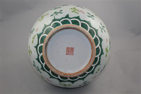 A large Chinese enamelled porcelain dragon bottle vase, Jiaqing mark but later, 41cm